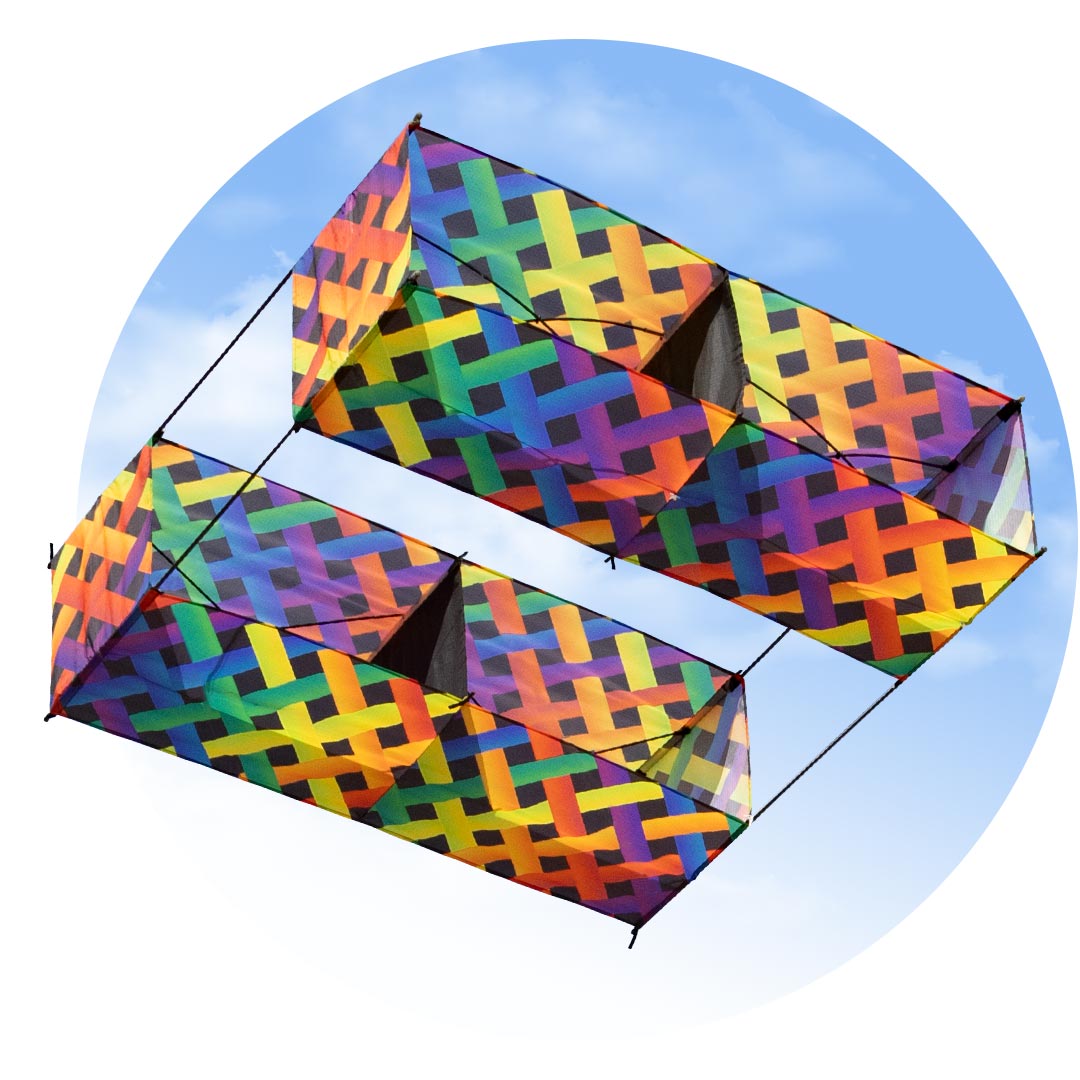 HARGRAVE BOX KITE RAINBOW MESH