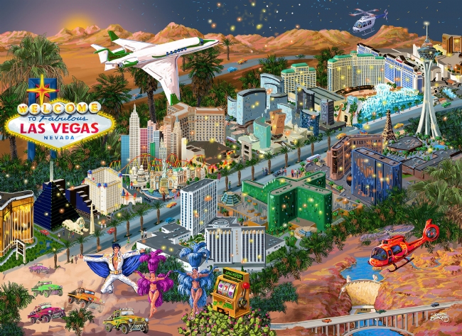 WOODEN CITY PUZZLE: WELCOME TO LAS VEGAS L