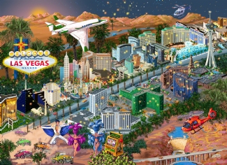 WOODEN CITY PUZZLE: WELCOME TO LAS VEGAS L