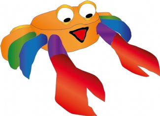 BOUNCING BUDDY 'BILLY THE CRAB' GOLD/RAINBOW